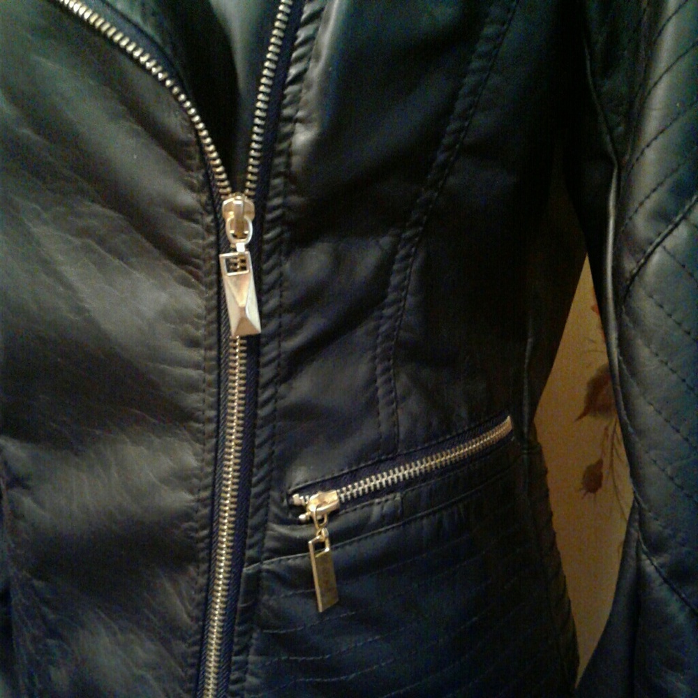 THERAPY Motorcycle Faux Vegan Leather Coat PERFECT